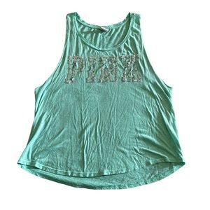 PINK VS Deep cut tank top w/Sequins